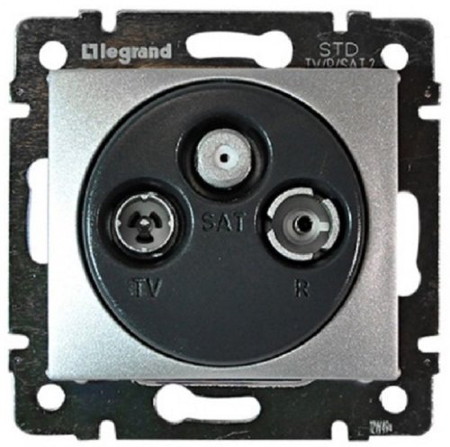 Розетка TV+FM+SAT Оконечная без рамки Legrand Valena алюминий фото Розетка TV+FM+SAT Оконечная без рамки Legrand Valena алюминий картинка